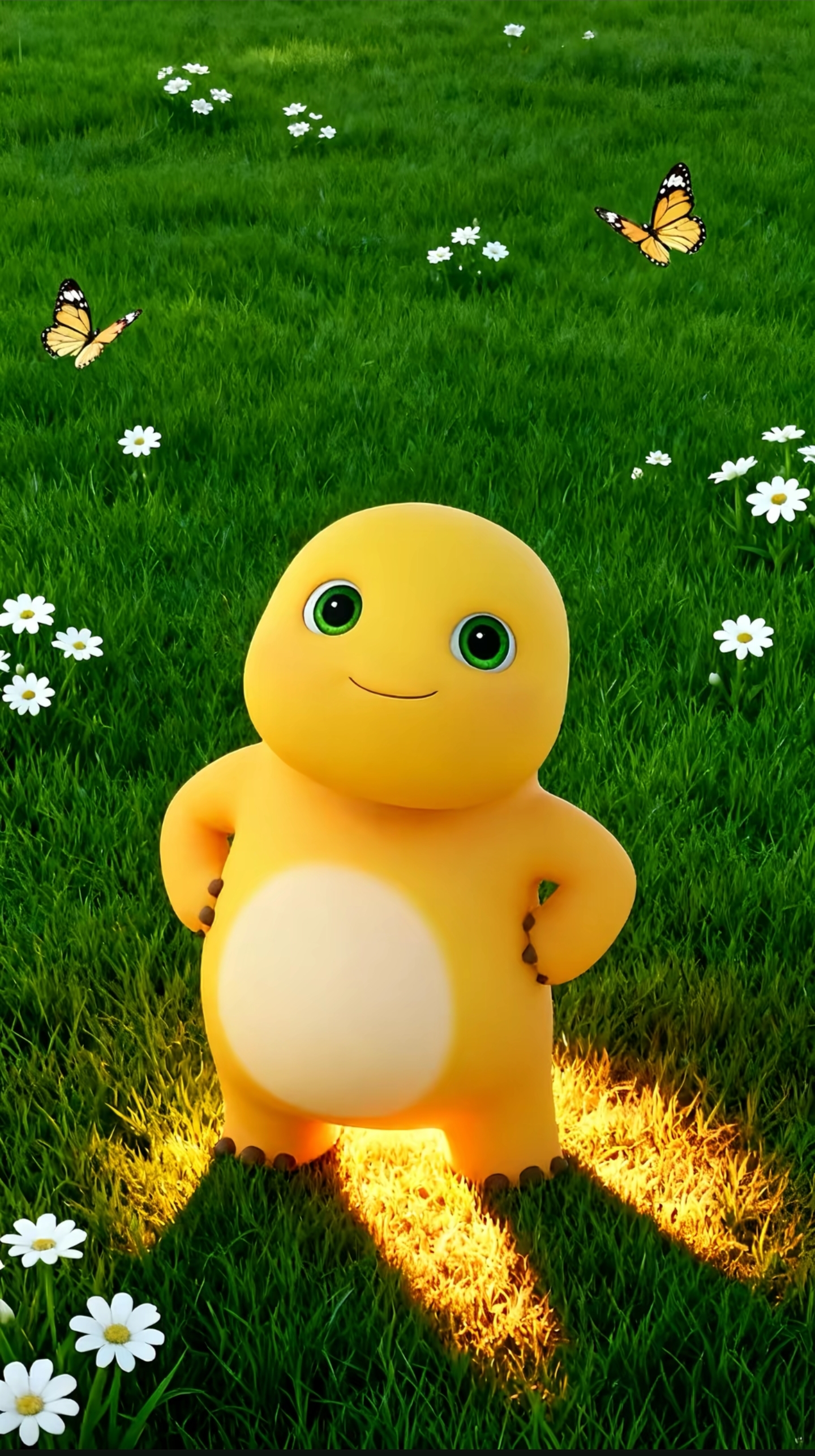 奶龙在草地上晒太阳